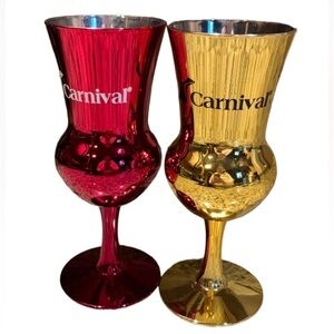 Carnival Cruise set of 2 Happy Holidays souvenir glasses